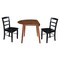 International Concepts 42 in. Solid Wood Round Dual Drop Leaf Dining Table with 2 Chairs in Distressed Oak/Black K42-42DL-C46-2-2 - alternate 5